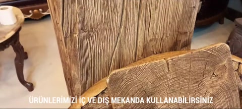 Natural wood texture on the surface of a rustic beam in general view