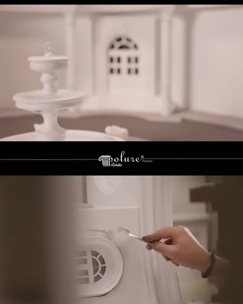 Dekoratif çeşme modeli ve pencere sövesinin yakın planı
