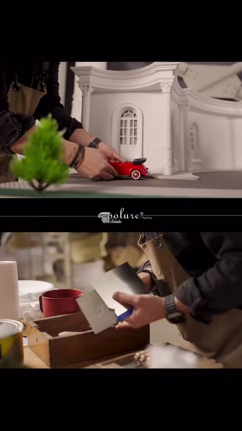 Küçük dekoratif parça el aletiyle uygulamaya hazırlanıyor