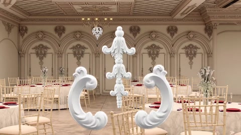 Dettaglio di un ornamento decorativo classico composto da curve contrapposte