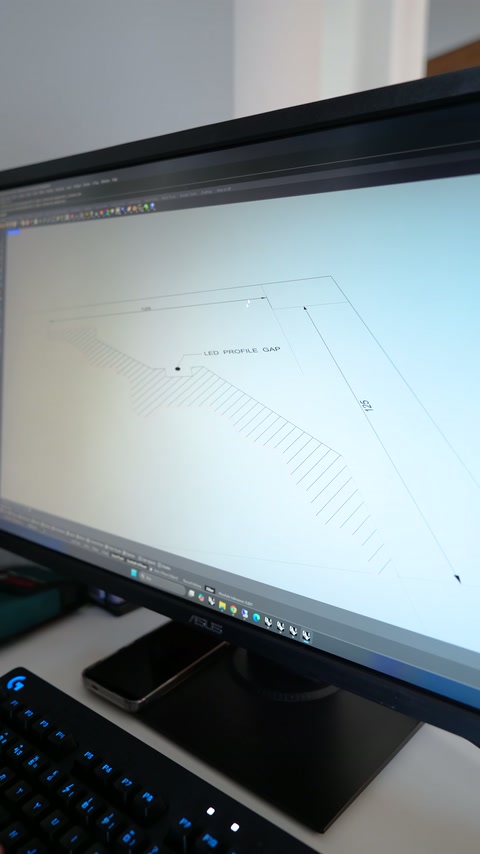 Teknik çizimde kavisli yüzey ile kanal yerleşimi birlikte görülüyor
