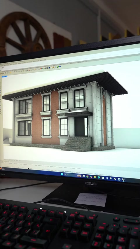La visualizzazione finale della villa presenta il concetto completo di decorazione esterna