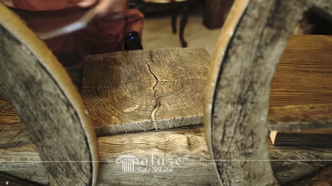 Close-up view of cracked wood-textured beam wheel frames.