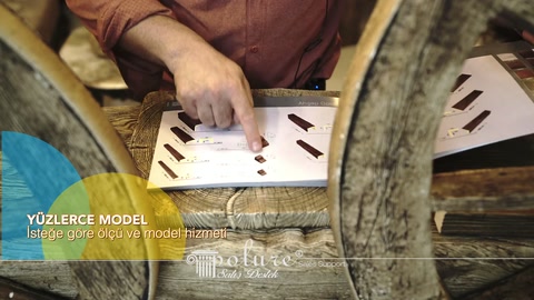 Brown and dark-toned polyurethane beam varieties are presented in the catalog.