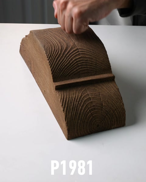 Wood-finish polyurethane corbel bracket viewed at different angle