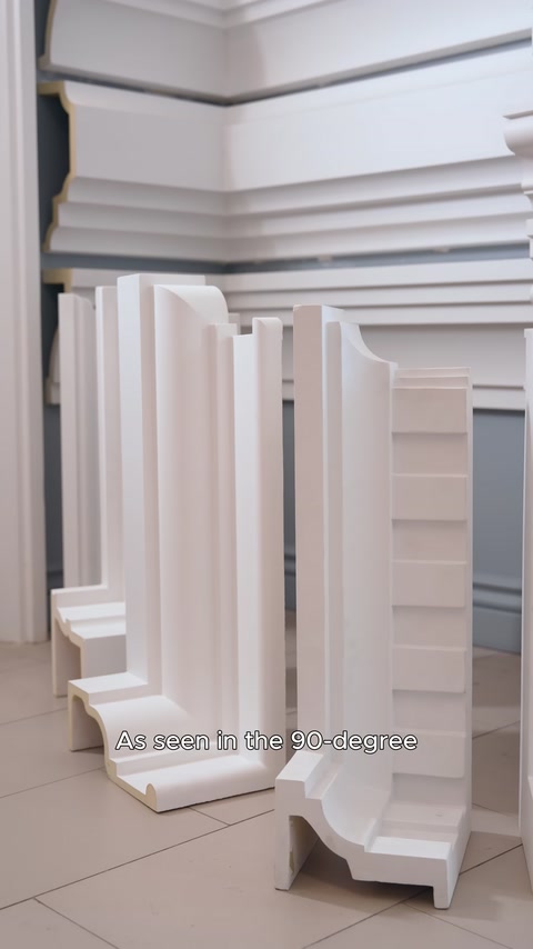 Corner samples made by joining different profiles at right angles on the floor