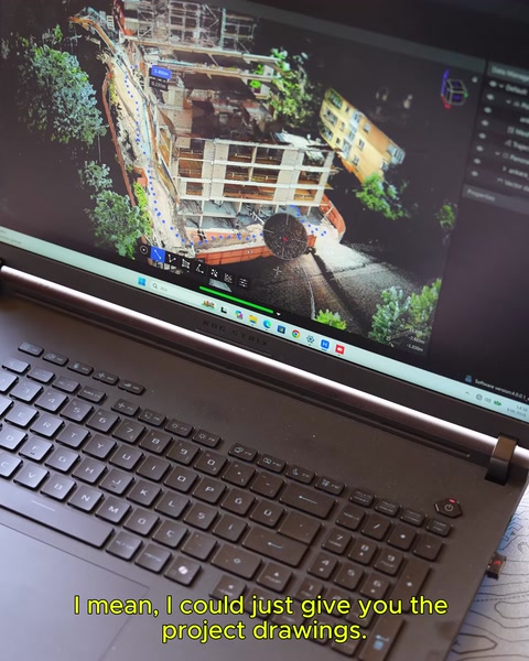 Dati della nuvola di punti elaborati visualizzati su schermo del laptop