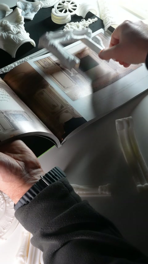 Il modello architettonico bianco inizia a essere rimosso dalla pagina del catalogo