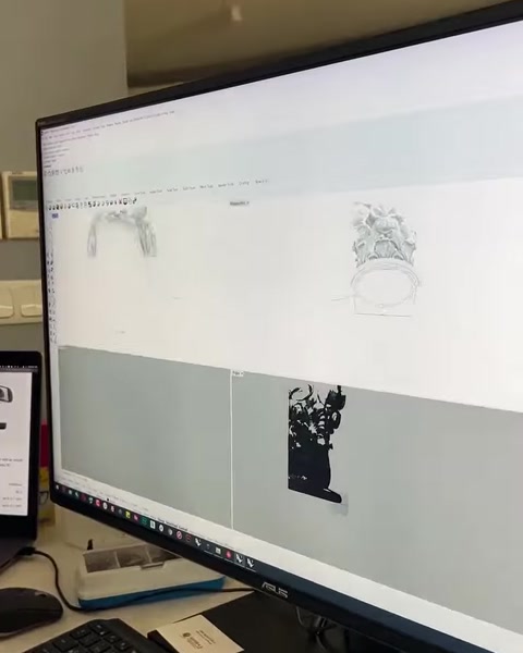 Yazılım ekranında farklı tarama parçaları ve başlık modeli karşılaştırılıyor