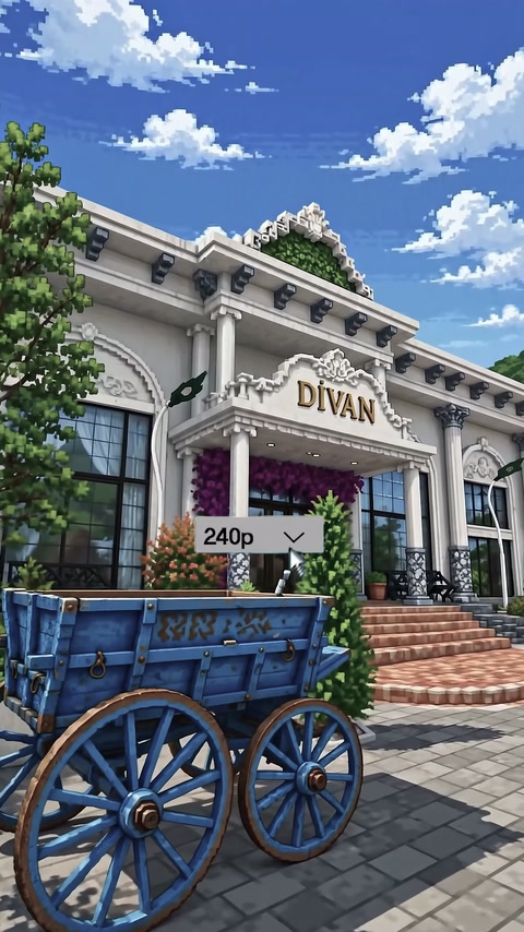 Main entrance facade with arched door surrounds and decorated columns finished.
