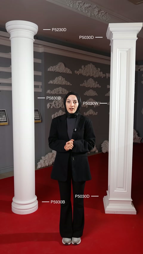 Sunucu, sade başlıklı silindirik sütun ile köşeli modeli tanıtıyor.