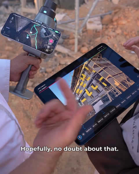 Dati nuvola di punti visualizzati sullo schermo del tablet