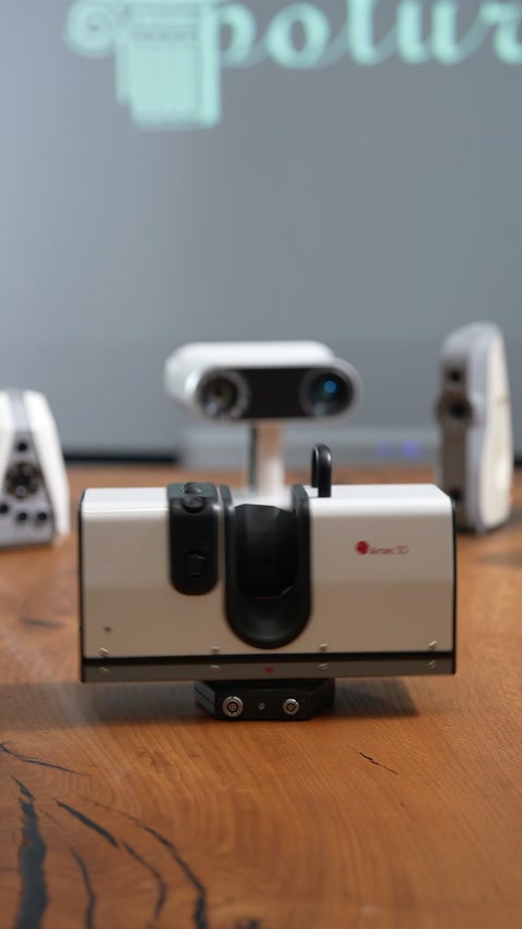 Close view of the laser scanner used for hall measurement