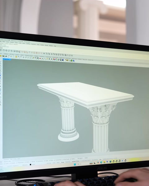 Finished 3D model render of the wedding table showing tabletop and legs