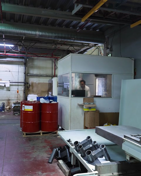 Il pavimento di fabbrica mostra apparecchiature CNC e aree di produzione di grandi pannelli