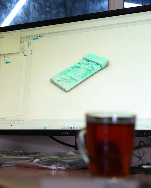 Il modello di rilievo tridimensionale appare su uno schermo di computer