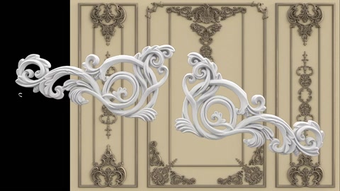 Classical decoration appliqués with curved lines are visible