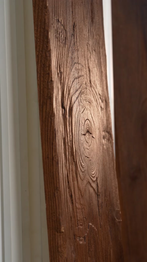 Close-up vertical beam showing realistic wood grain texture detail
