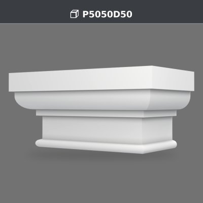 P5050D50 34x69x32 cm Polyurethane Pilaster Capital Decoration, product photo