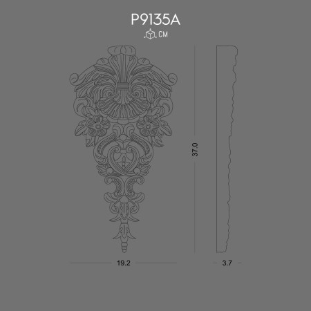 This design highlights polyurethane wall panels used with refined classical detailing to bring a touch of grandeur into a contemporary living room. The panels feature symmetrical framing in neutral tones paired with dark
