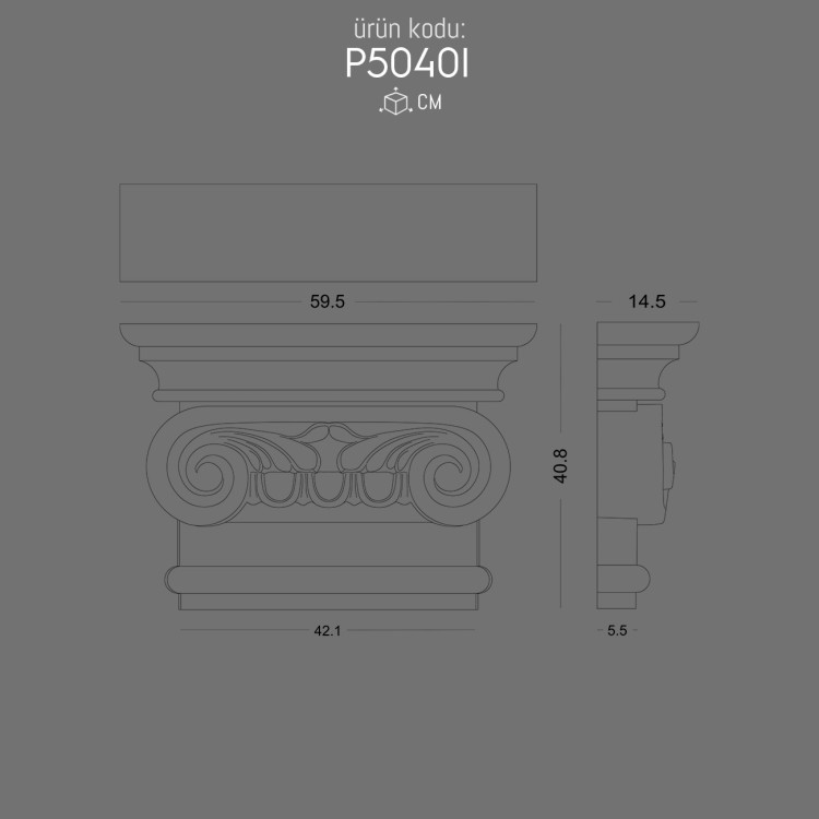 P5040I Pilaster Sütun İyon Başlık POLURE 2026 FİYAT LİSTESİ