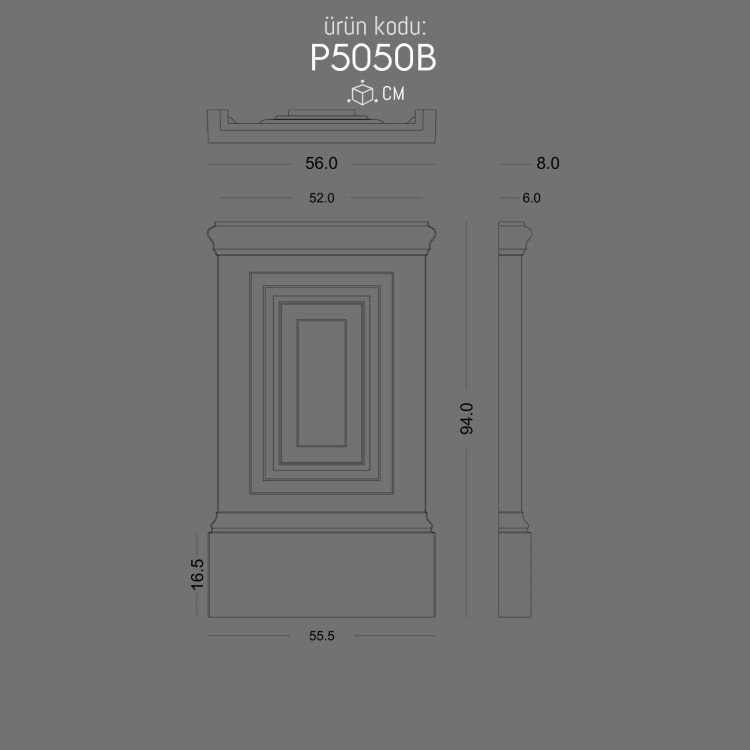 P5050B Pilaster Sütun Alt Kaide POLURE 2026 FİYAT LİSTESİ