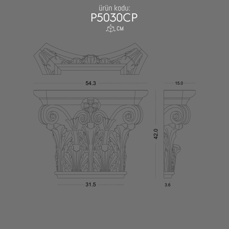 P5030CP Pilaster Sütun Başlık POLURE 2026 FİYAT LİSTESİ