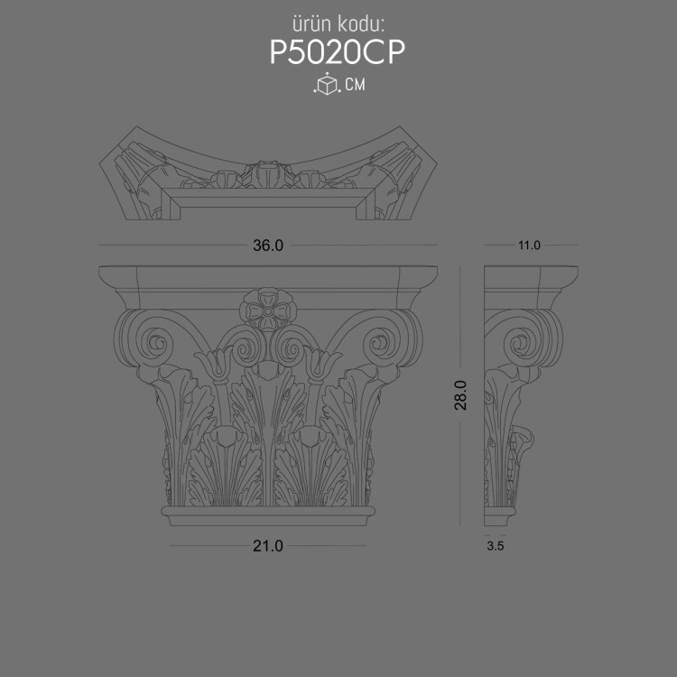 P5020CP Pilaster Sütun Başlık POLURE 2026 FİYAT LİSTESİ