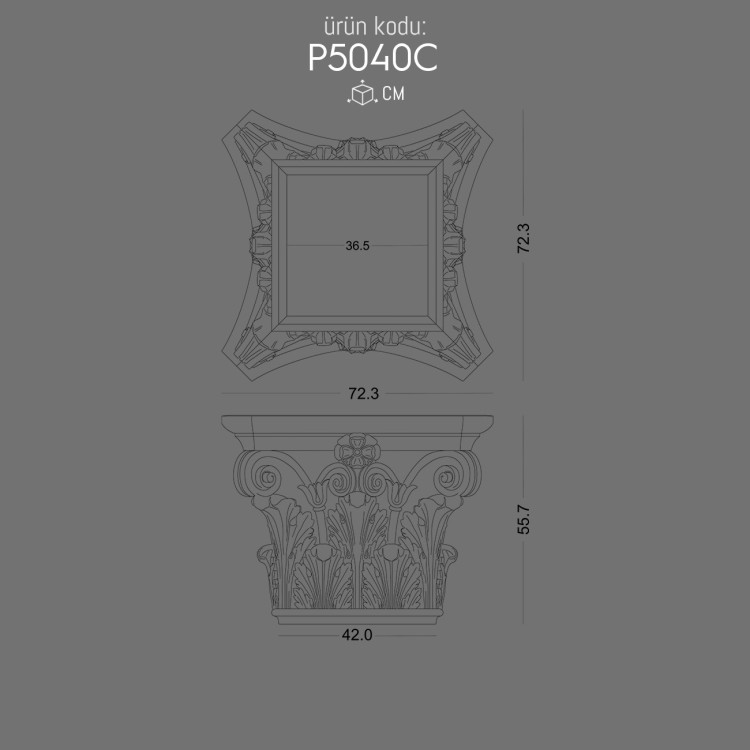 P5040C Pilaster Sütun Başlık POLURE 2026 FİYAT LİSTESİ