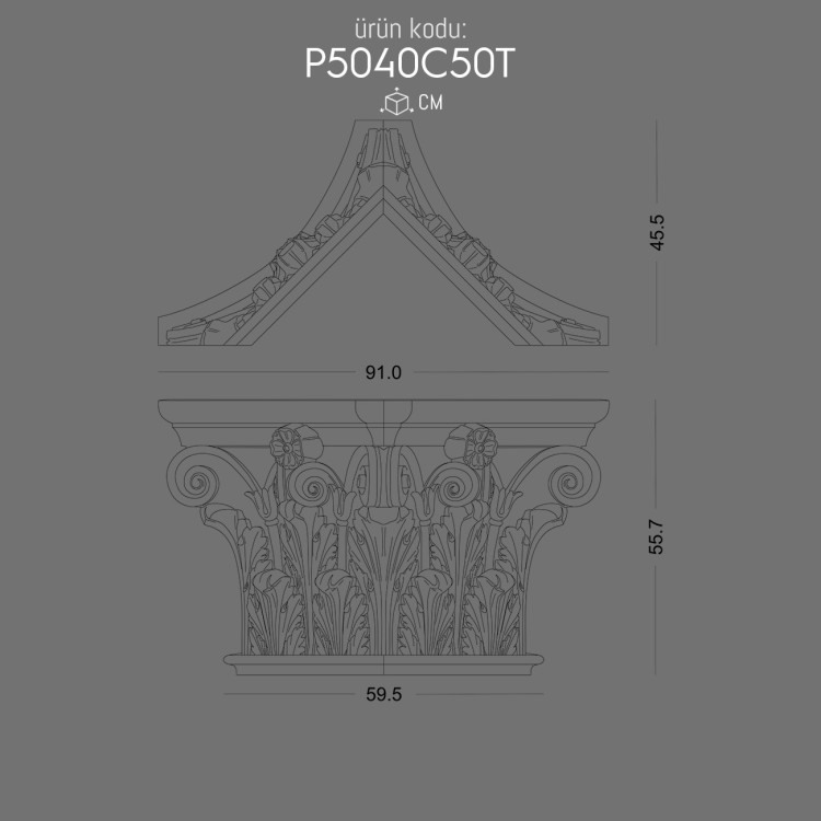 P5040C50T Pilaster Sütun Başlık POLURE 2026 FİYAT LİSTESİ