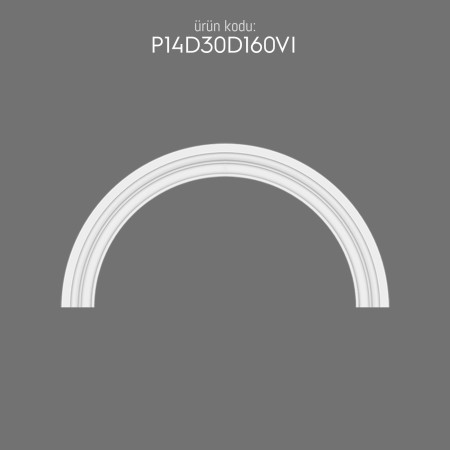 P14D30D160VI Poliüretan Dekorasyon Prekast Dış Cephe Dekoratif Desenli pencere kenarı Kemer Kavis Yuvarlak Arc Söve modelleri