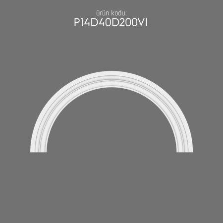 P14D40D200VI Poliüretan Dekorasyon Poliüretan Prekast Cephe Kaplama Dış Cephe Desenli pencere kenarı Kemer Kavis Yuvarlak Arc Söve imalatı