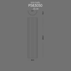 P583050 Poliüretan Yivli Sütun Uzun Ömürlü Dekoratif Tasarım