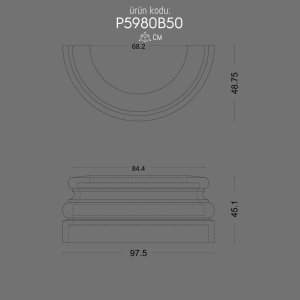 P5980B50 Column Base Decorative Polyurethane Model