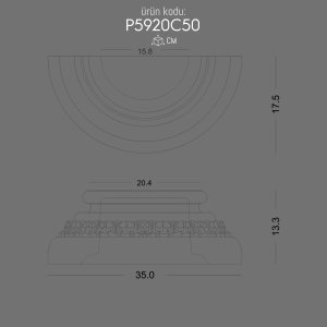 P5920C50 Sütun Alt Kaide Dekoratif Tasarım