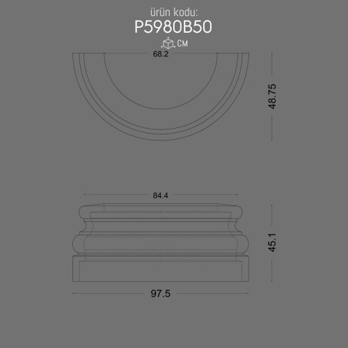 P5980B50 Sütun Alt Kaide POLURE 2026 FİYAT LİSTESİ