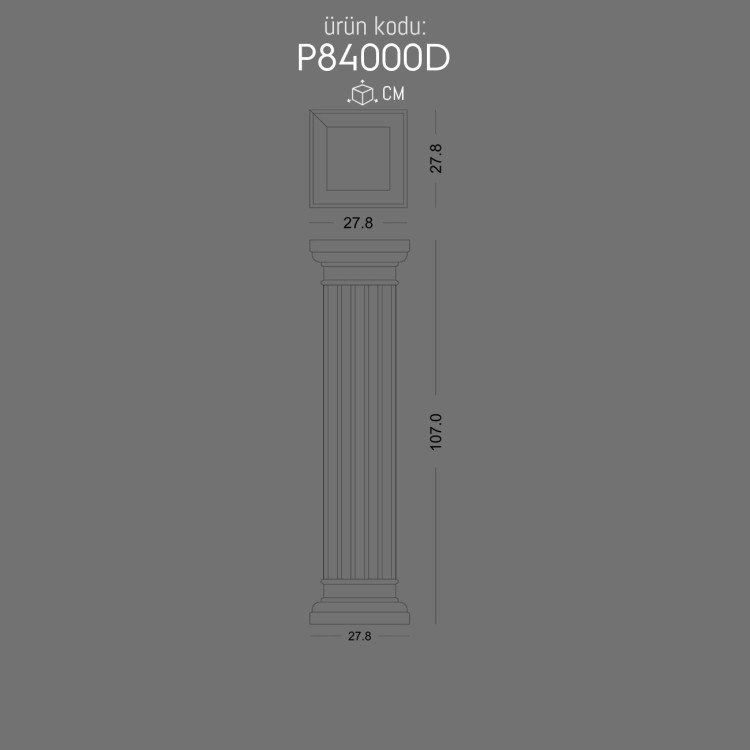 P84000D pilaster-short-roman-column POLURE 2026 FİYAT LİSTESİ