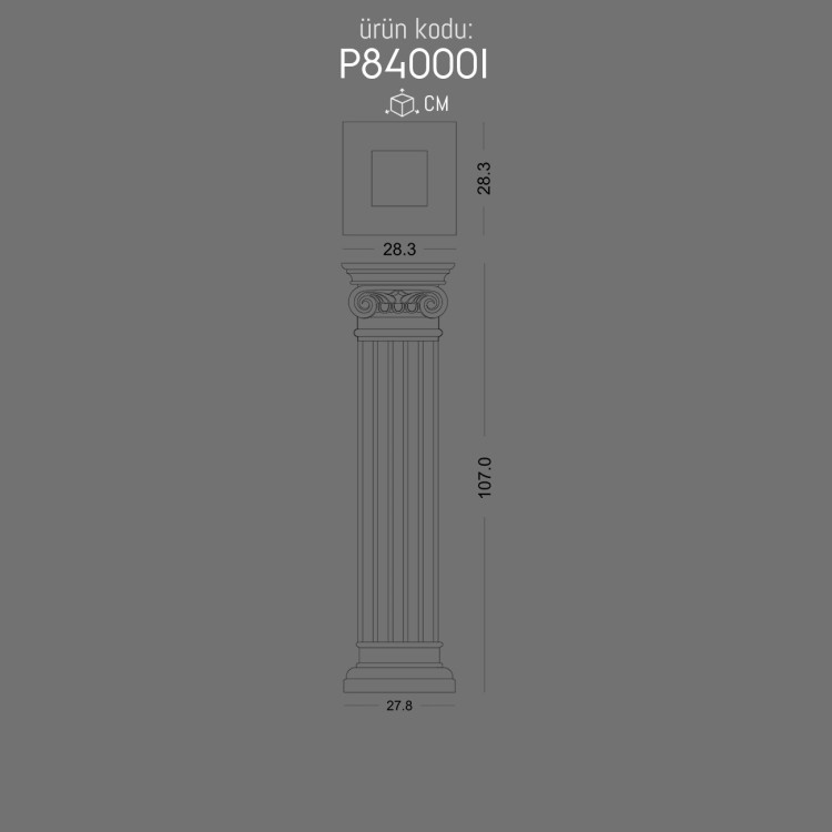 P84000I pilaster-short-roman-column POLURE 2026 FİYAT LİSTESİ