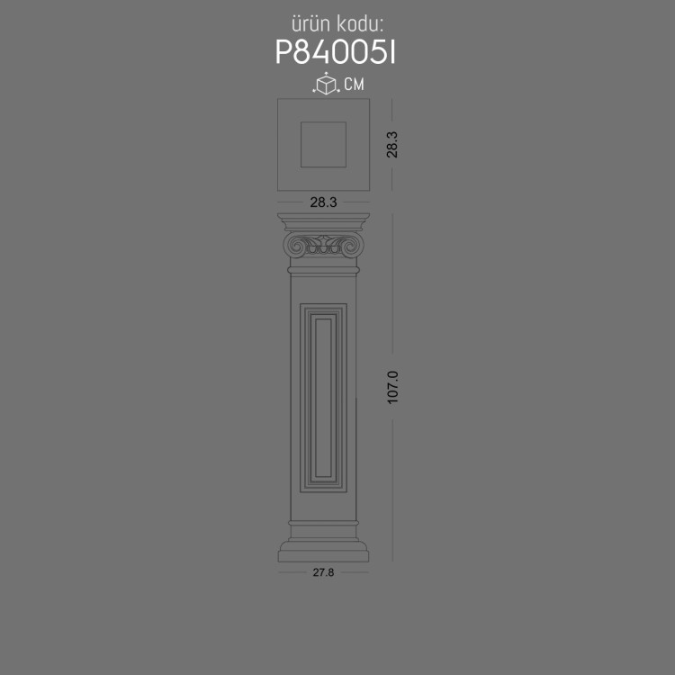 P84005I pilaster-short-roman-column POLURE 2026 FİYAT LİSTESİ