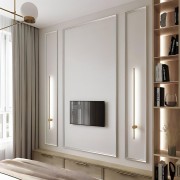 Polyurethane TV Wall with Modern Classic Decorative Paneling Modern Classic Polyurethane TV WallThe TV wall shown adopts a modern classic approach by using polyurethane elements shap