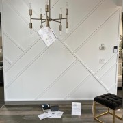 Modern Classic Living Room Wall with Geometric Polyurethane Trim Modern Classic Elegance with Polyurethane TrimThe use of polyurethane trim in wall decoration provides a stylish way to m
