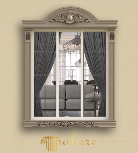 Classic Polyurethane Window Decoration with Ornamental Frame Details <h2>Timeless Window Decoration with Polyurethane Elegance</h2><p>This window decoration showcases the beauty of <strong>polyurethane</strong> combined with ornamental craftsmanship. The frame is enriched with delicate scrollwork and an oval medallion at the top, offering a distinguished focal point. The floral details evoke classical harmony, echoing the decorative traditions of European architecture from the Renaissance to the Baroque period.</p><p>The vertical columns feature subtle grooves that balance the heavier floral motif, bringing a sense of rhythm to the overall design. At the bottom of the frame, an additional flourish of acanthus-inspired sculpting ties the composition together, framing the glass with intricate <strong>classical</strong> character.</p><p>Behind the frame, thick gray drapery cascades downwards, emphasizing depth and contrast. The glass panes act as a transitional plane between outside elegance and modern interior functionality, where contemporary sofas and geometric chandeliers are visible.</p><p>The mixture of strong ornamental reliefs and clean glass structures creates a dialogue between tradition and modern living spaces. By using durable <strong>polyurethane</strong> material, the decoration ensures resilience outdoors while maintaining sharp details of the carvings.</p><ul><li>Floral crown design with acanthus and scroll motifs</li><li>Textured vertical grooves for balance</li><li>Rich gray drapery enhancing elegance</li><li>Hybrid of <strong>ornamental</strong> exterior and modern interior</li></ul><p>Historically, such decorative elements resonate with the influence of Ionic and Baroque traditions, where architectural embellishment symbolized cultural sophistication. Today, they offer a way to bring <strong>aesthetic</strong> depth to modern residential facades.</p>

<p>This window decoration highlights the fusion of <strong>polyurethane</strong> craftsmanship and classical ornament. The frame has elaborate floral motifs with an acanthus theme. The upper crest includes a medallion framed by scrolls. The lower segment continues with carved detail. Vertical grooves enrich the symmetrical structure. The color palette emphasizes soft beige tones. The interior behind the window contrasts modern furniture with tradition. Heavy curtains in gray create depth and volume. The glass panes underline balance and order. Historical resonance evokes neoclassical refinement. The carved relief demonstrates durability and elegance. Polyurethane allows delicate details to remain durable. The decorative language is both functional and symbolic. This design bridges tradition and innovation. The result is a refined form of <strong>classical</strong> architectural framing.</p>