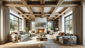 Polyurethane Beams and Rafters in Rustic and Modern Living Room Design Rustic Balance in Modern InteriorsThe integration of polyurethane beams and rafters in living room design provides both s